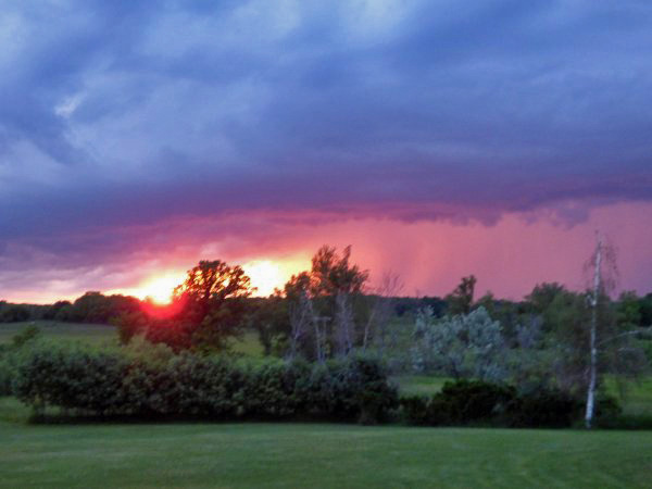 Sunset and thunderstorm -- Awesome